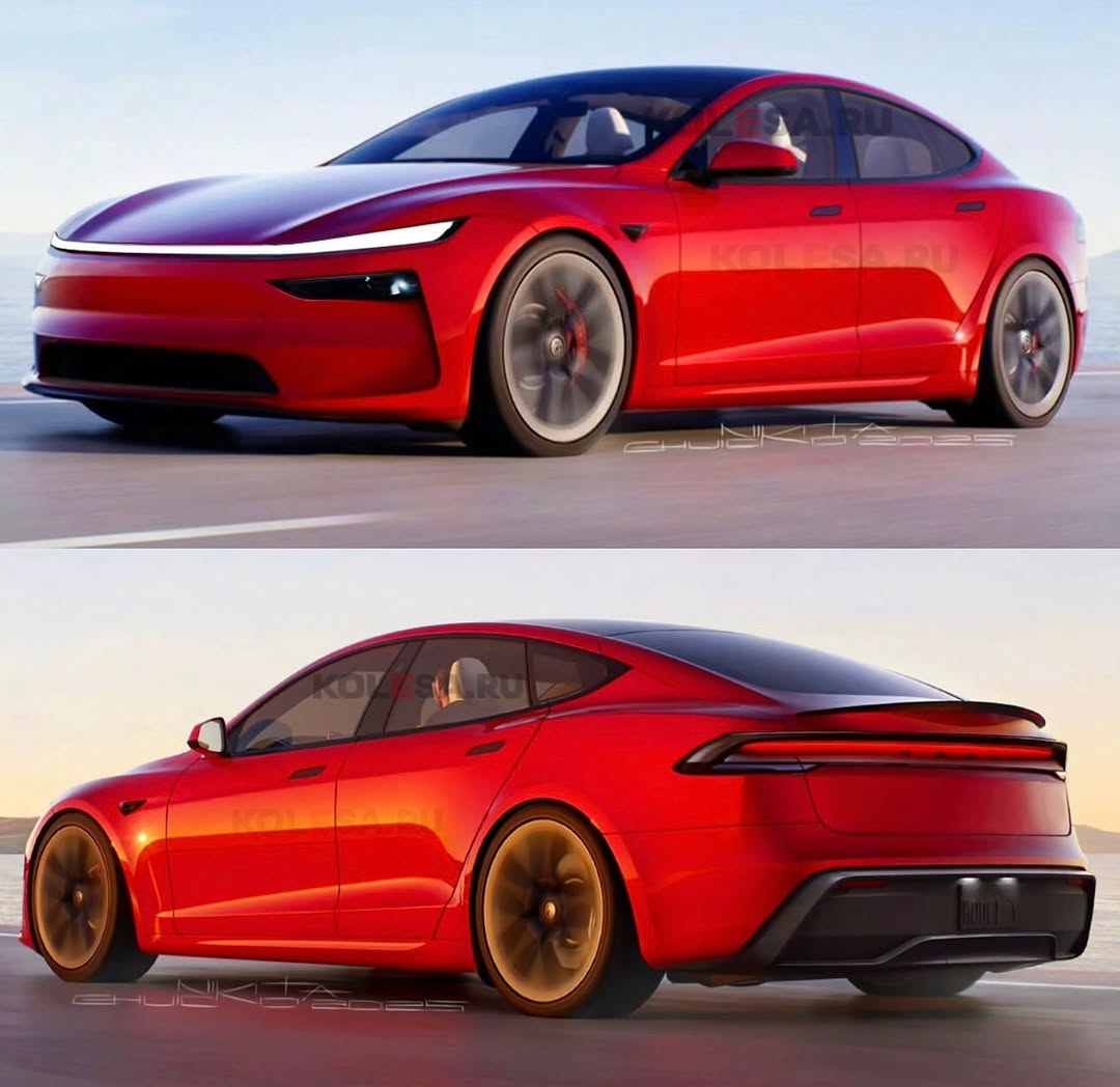 新模型s的概念渲染受新模型Y的正面和REAR的启发。 @teslamotors.inc