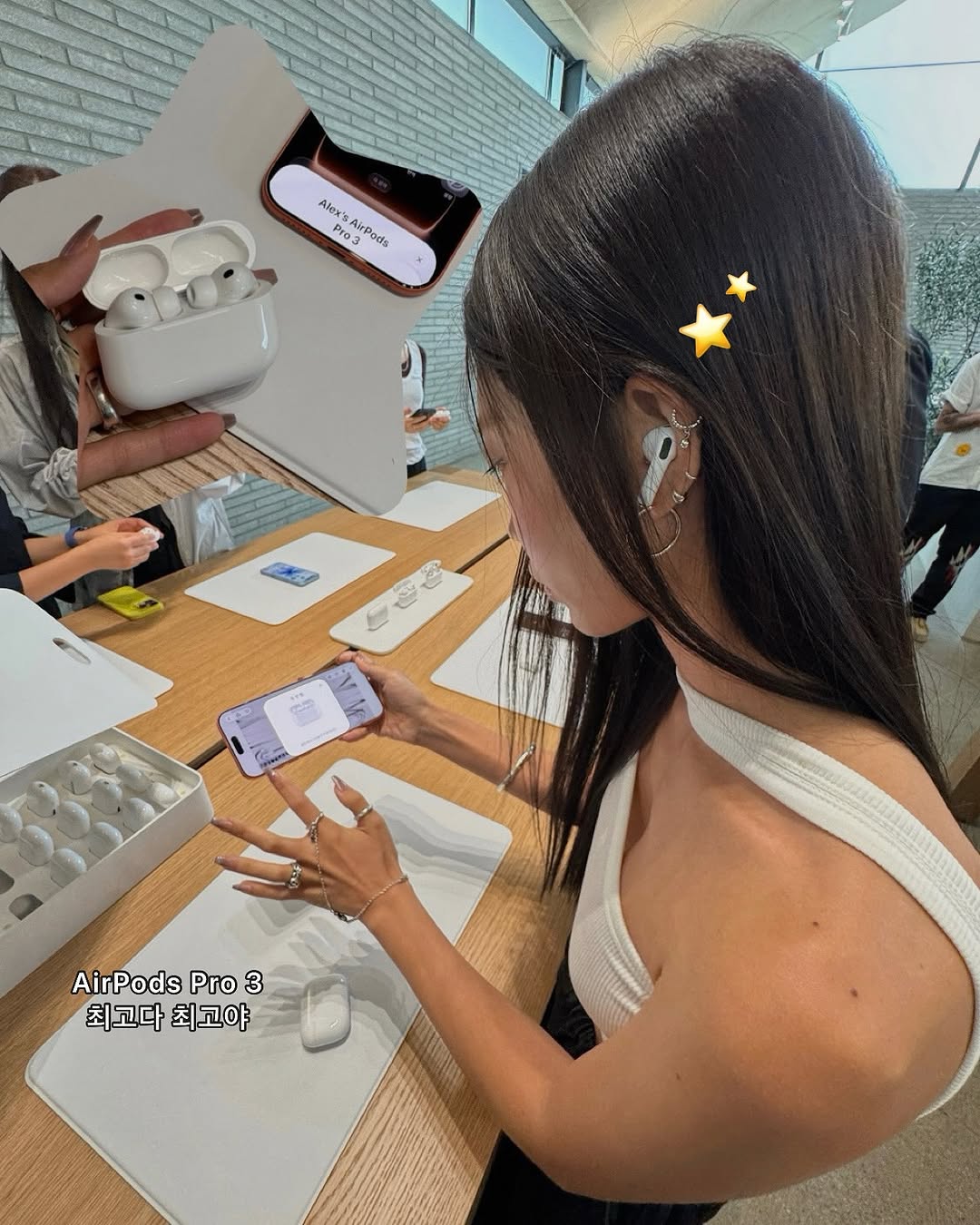 📱🍏 终于！！明天就要发布的iPhone 17 🧡 果然实物看起来太好看了…… 我现在在Pro和Pro Max之间犹豫不决！！特别是宇宙橙的颜色真的很好看～～ Sage颜色像抹茶一样低调而高级，也很吸引我…… 🍵 而且iPhone Air拿在手里真的非常薄而且轻便？ 整体性能提升也非常厉害，作为经常拍照和录像的我来说，相机确实有明显升级，这部分最让我满意！！！ 今天真的……从颜色、设计到拿在手里的感觉都看了个遍，想来想去睡不着觉…… 💭⭐️ @apple #iPhone17 #iPhoneAir @mulbada