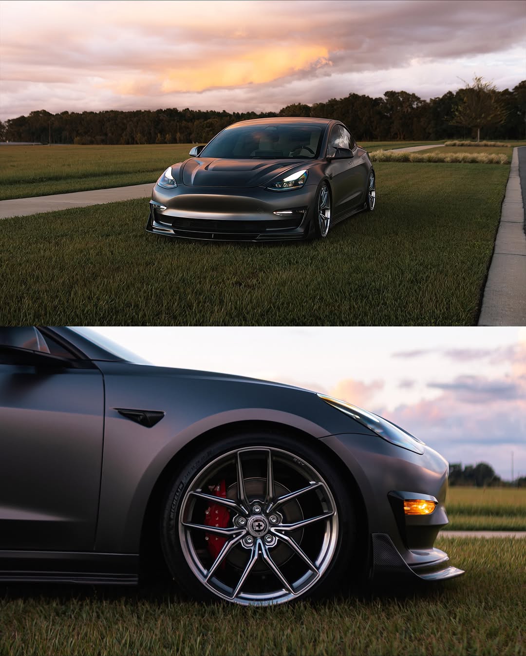 丝绸上的日落。 @sonyalpha a6400 + Sigma 30m F1.4 - - - - #tesla #modifiedtesla #tesla电机 #photography #teslamodel3 #cars #electriccar #tesla生活 #tesla汽车 #tesla车主 #carsofinstagram #carporn #satin #satin深灰色 #wrap #car #car摄影 #sonyalpha #sonya6400 #ocala #florida @rawthemonster_