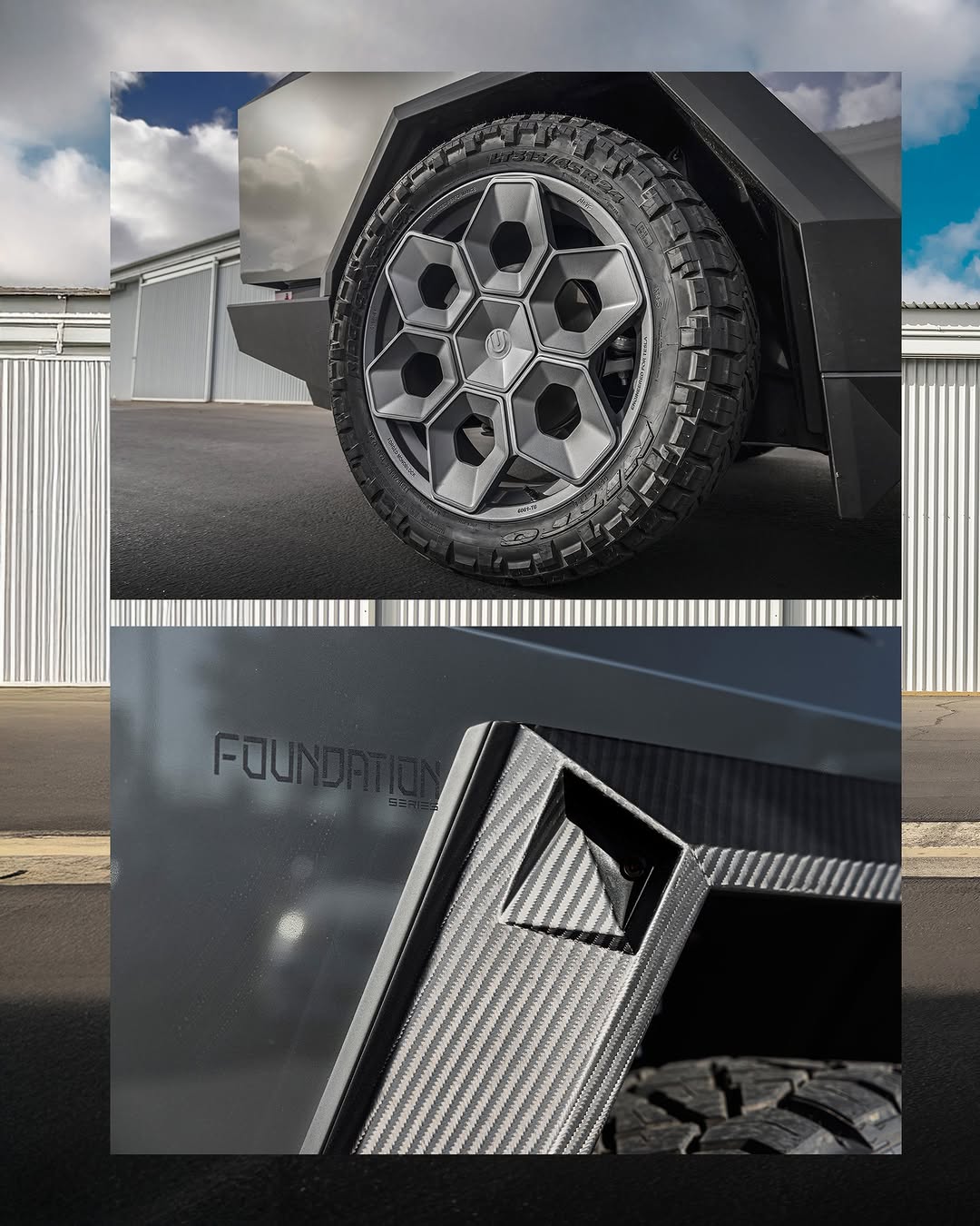 伪造的UP Cybrhex是一种粗犷的新未来主义设计，旨在提供持久的强度，确保带你前往地球及更远的地方。 提供20英寸、22英寸和24英寸尺寸 📐 锻造6061-T6铝合金，达到最大强度和耐用性 💎 HD-重型轮子 🦾 专为搭配特斯拉或UP螺栓以及特斯拉TPMS传感器使用 🔋 无论是否搭配UP INVINCIBLE挡泥板翼子板都完美适配 ✅ @unpluggedperformance