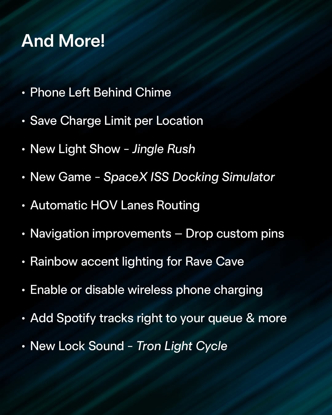 特斯拉假日更新现已推出 - 包含众多新功能和惊喜礼物 🎁 @teslamotors