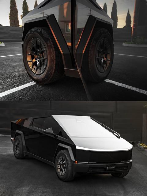 UP-RW Cyber轮毂专为无缝原厂集成而设计,特别适用于Cybertruck原厂配备的Goodyear Wrangler Territory RT和Pirelli Scorpion ATR轮胎,无