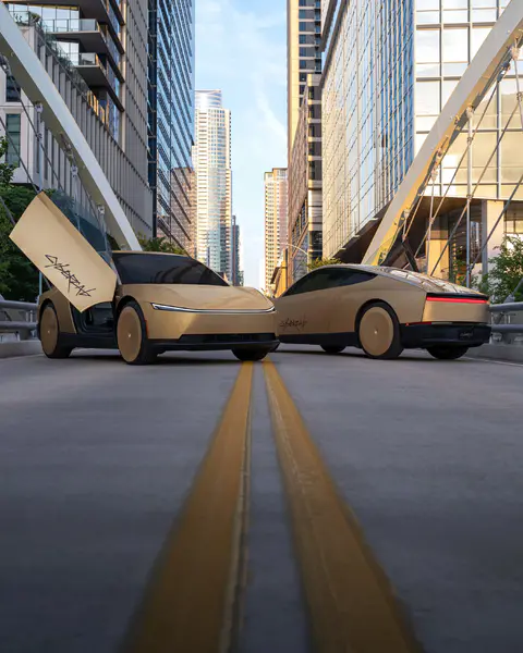一辆会挥手的出租车 @teslamotors