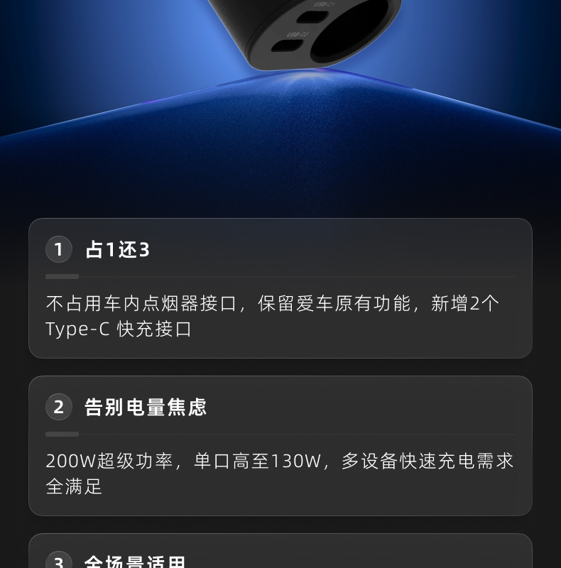 车载充电器超级快充200W 详情图2