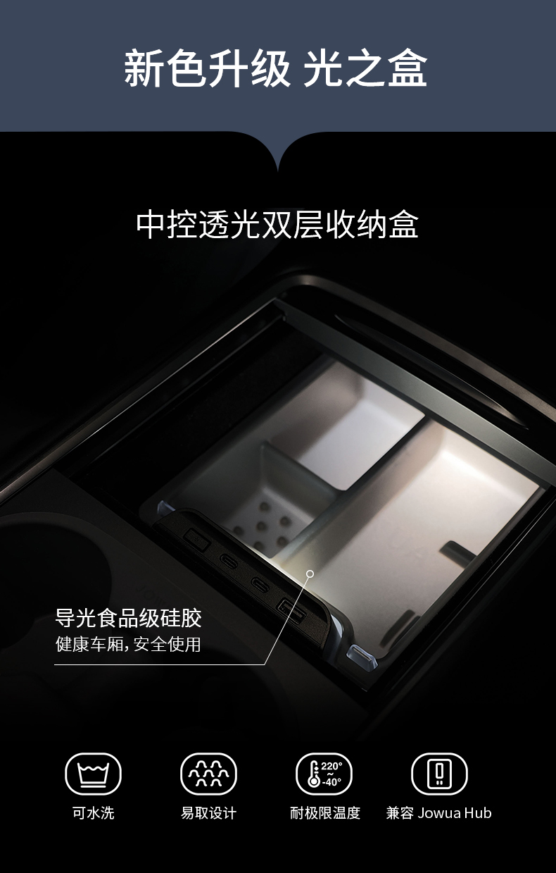 透光环保双层中控收纳盒 详情图2