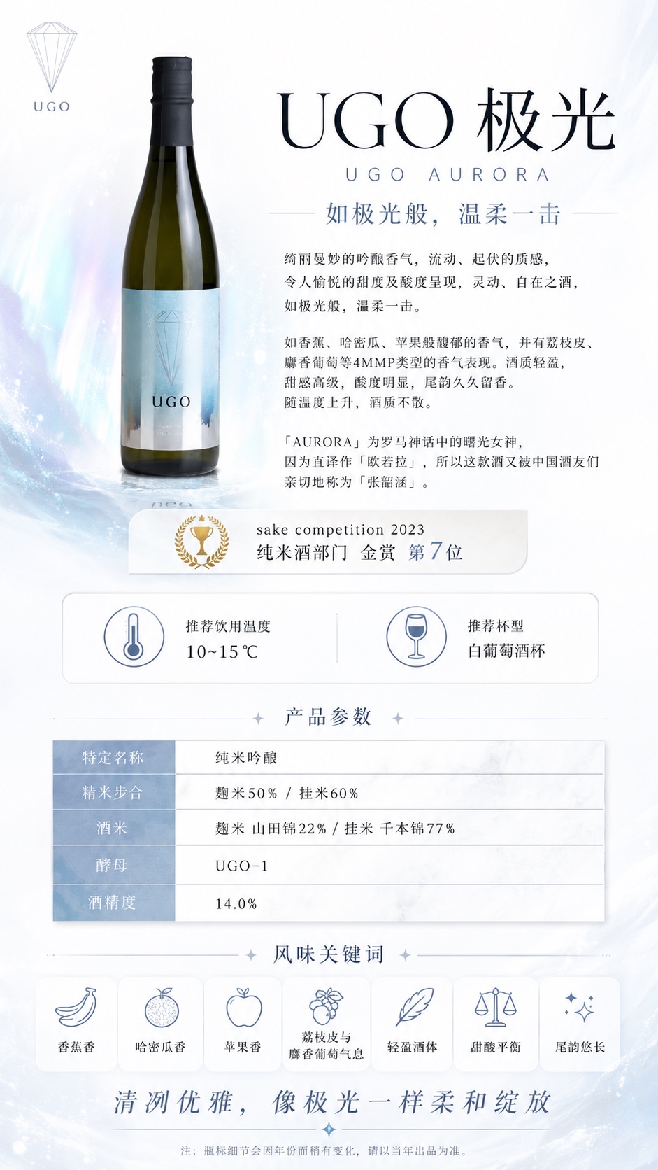 UGO 极光 纯米吟酿 详情图1