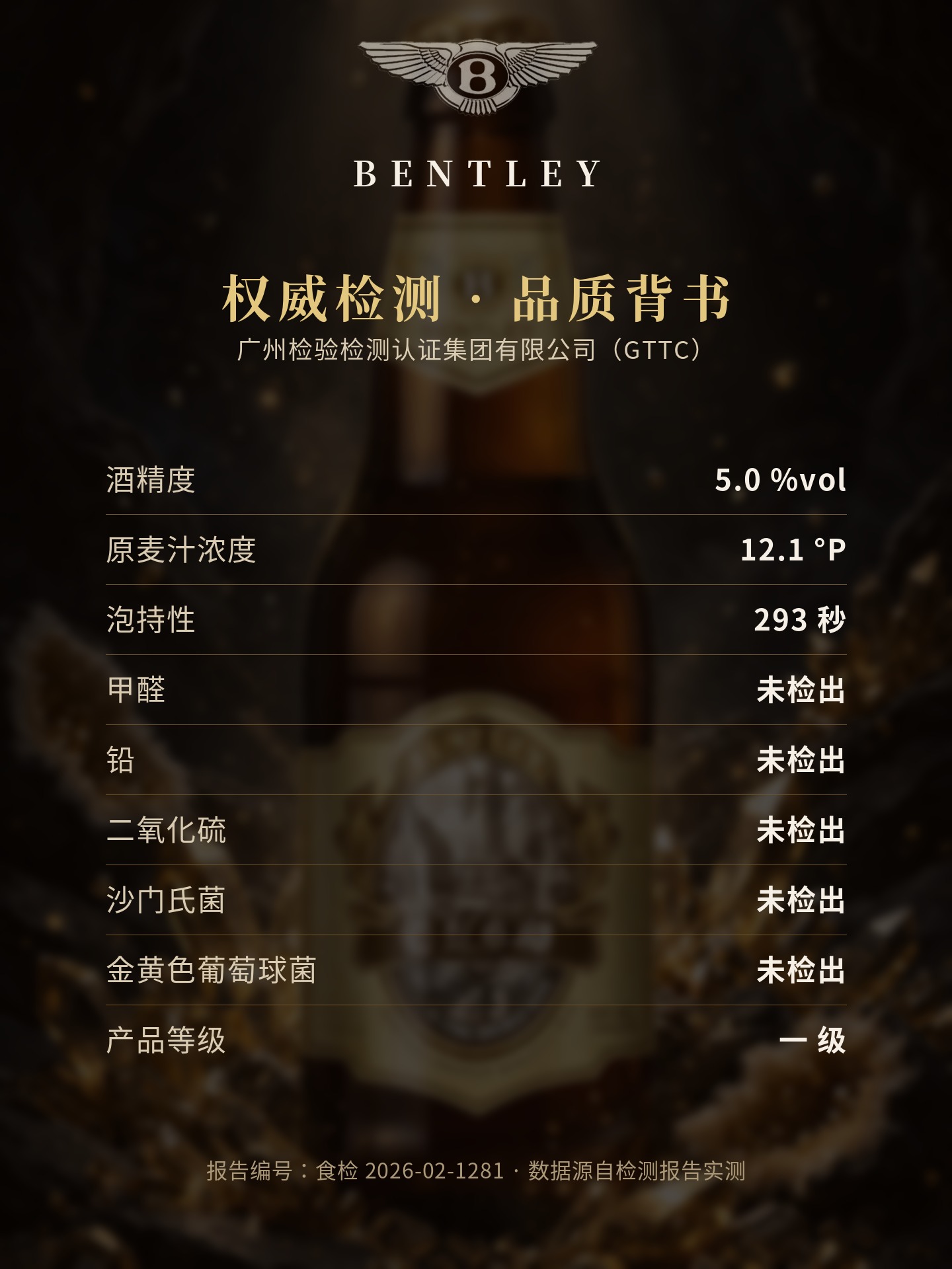 宾利皇奇白啤 金标/银标 详情图3