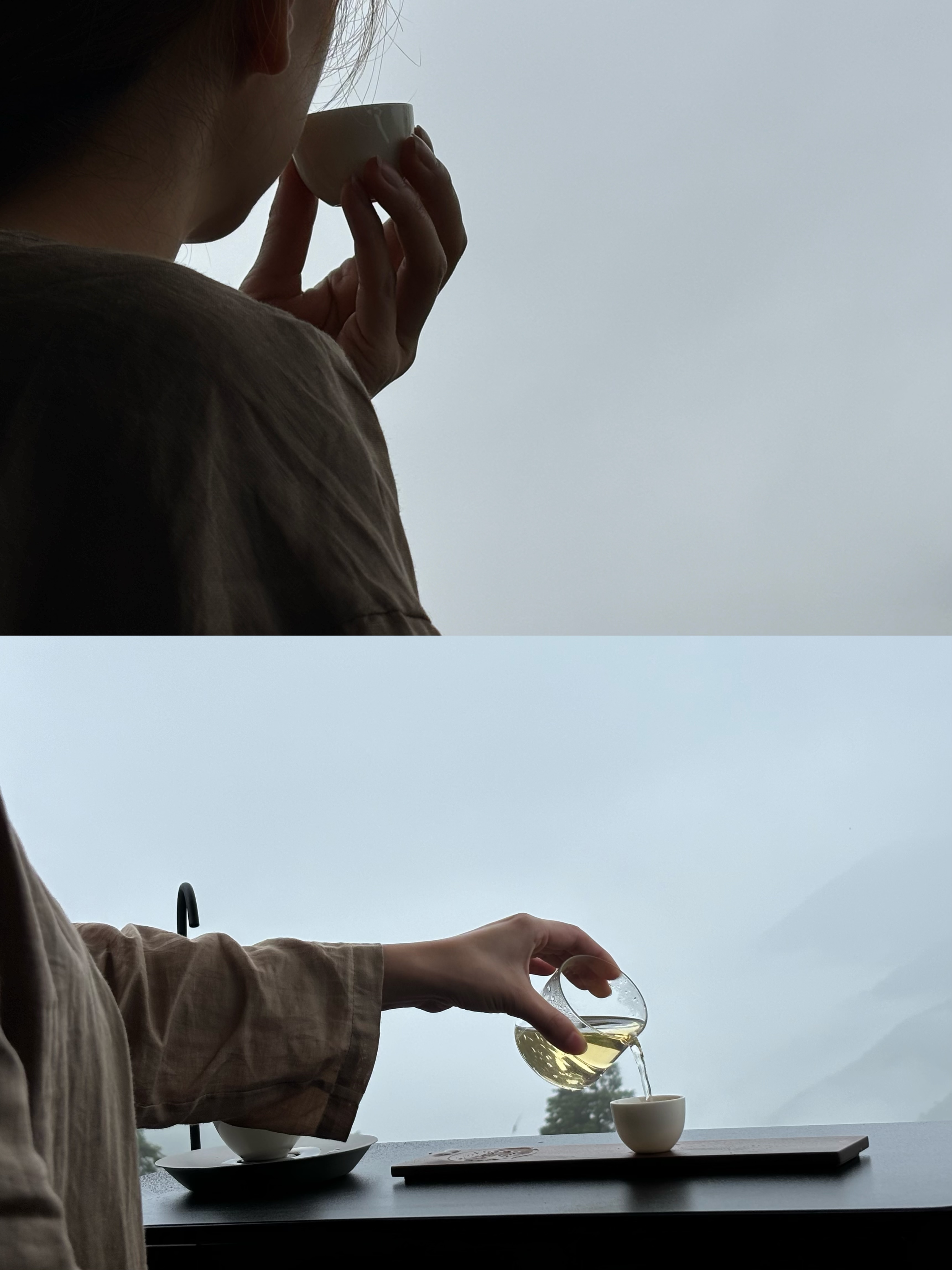 特斯拉后备箱的风景
车外山峦在雨雾中若隐若现，山顶之上，打开特斯拉的后备箱，放上相行，喝茶看风景，希望时光慢行，致渐行渐远的节日，大家都快乐！
#特斯拉车主日记 ##打工人也要精致