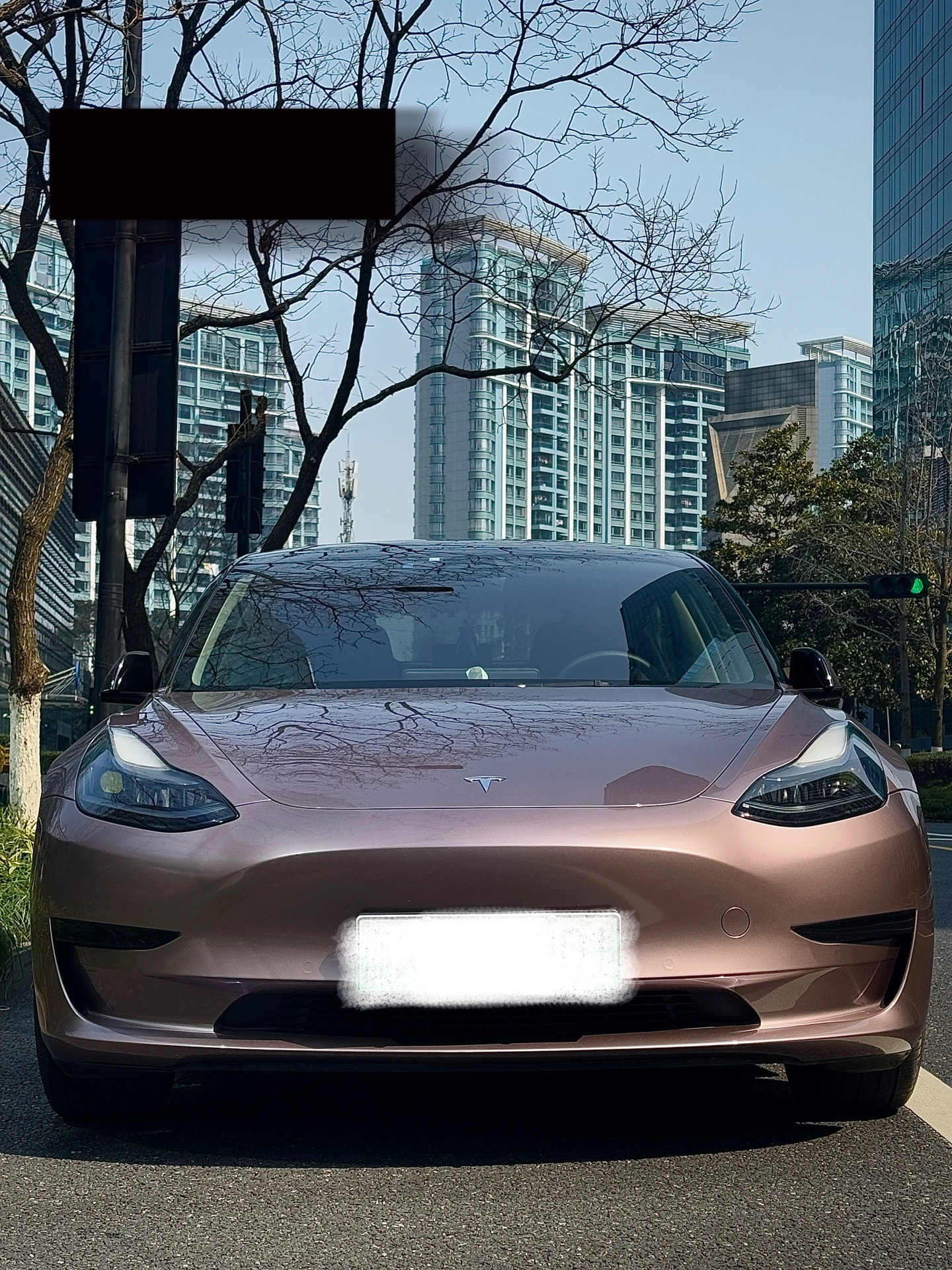 特斯拉改色成功♡是春夏疯狂心动的冰莓粉！！ 提车马上两年 终于狠狠心改色啦！
选了一眼就超级心动的冰莓粉💕
自然光下的实物是低饱和度的粉色（有一丢丢紫调
	
第一次改色还是蛮慎重的
所以直接贴了TPU改色车衣 真漆质感 还能防刮蹭 有划痕据说也能自修复
改完感觉像又提了辆新车一样🥹
而且施工师傅细节也都做得很仔细
	
选择留了悬浮顶 整体看起来更酷一些
这个颜色比黑色还耐脏很多!
很适合我这种懒得出门洗车的猪猪女孩
	
第一次贴改色膜真的好满意！！
忍不住拍了几千张吧也就
	
#特斯拉 #特斯拉model3 #特斯拉改色 #车衣 #特斯拉改装 #特斯拉贴膜 #汽车改色贴膜 #我的日常 #与Tesla的精彩瞬间  #适合女孩子的车  #膜小二TPU改色车衣 #膜小二冰莓粉 @汽车薯 @佳佳Jzyyyy