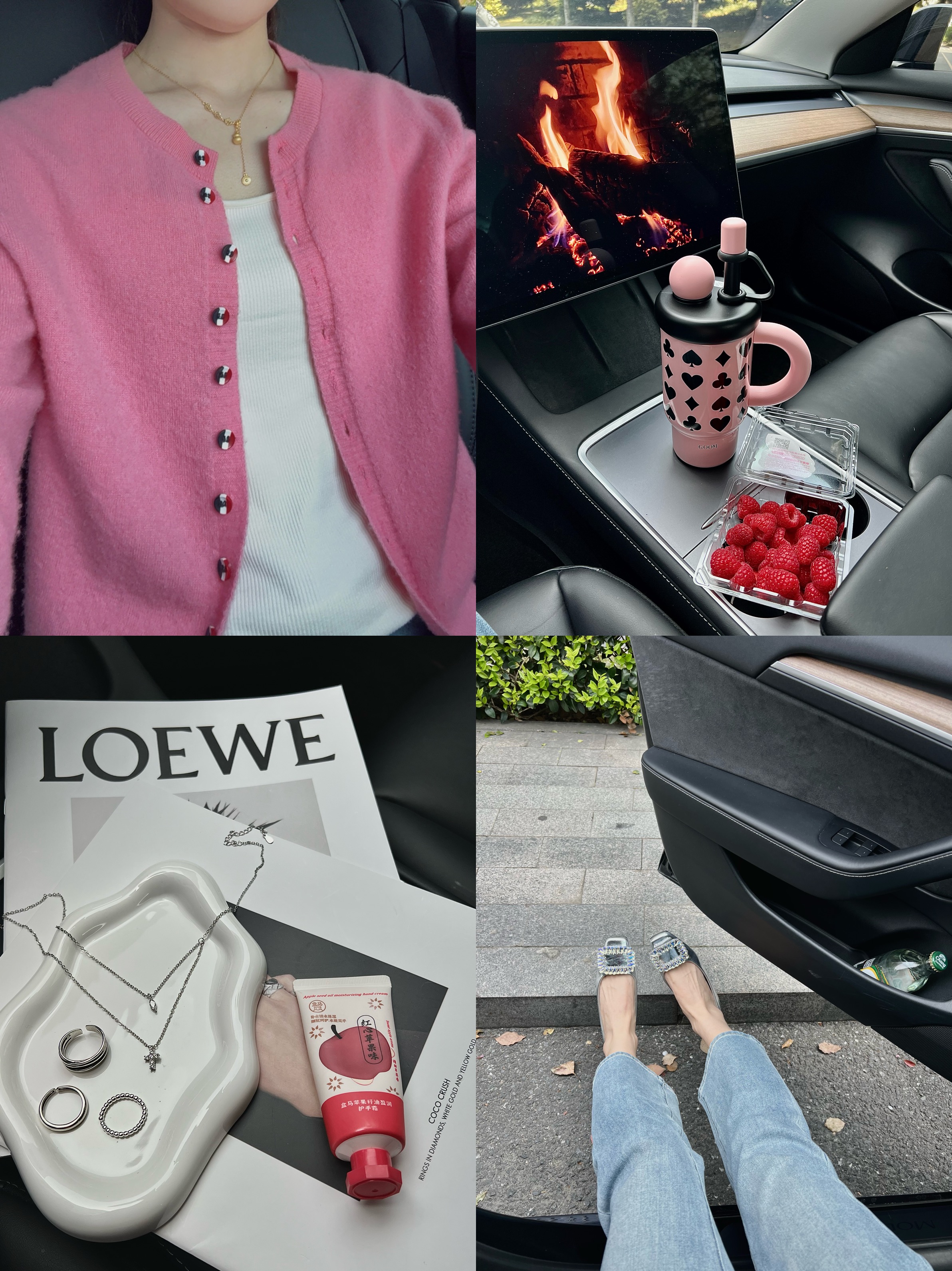 🖤Tesla｜提车4年，真诚分享使用感受‼ 上一篇笔记吐槽了特斯拉……
今天特斯拉的优点也来说道说道！
−
1⃣用车成ben低
提车半年果断安装了充电桩，家充很便宜，每天都用车的情况下，电费也就100出头，比起油费太香了
	
2⃣极简内饰风格
爱惨了它的毛坯内饰，简约高级，没有复杂的按键和旋钮，自己可以大胆装修，添置车内装饰好物
	
3⃣驾驶体验感
单踏板模式很好用，踩单门加速，轻抬减速，反应迅速灵敏，基本不用踩刹车，主打一个好开
	
4⃣草作方便zhi 能
远程开关车门，开关空调，远程打开窗户透气通风
，不需要钥匙，手机cao作真的很方便，马上夏天到了，又可以提前远程打开空调冷气模式了，一进车里清凉感满满
	
5⃣储存空间大
前备箱、后备箱储物空间绝绝子，行李箱，整套露营装备都不在话下
	
6⃣预警能力杠杠的
雷达jing准，安权系数提高，主动避险，紧急刹车避让对女司机真的很友好
	
7⃣加热功能
冬天手脚冰凉，方向盘和座椅加热功能就是我的福音，前后排都可以加热和调档，3月份我还在用方向盘加热太实用了
−
大家有什么感受可以在下方一起讨论呀🎉
#特斯拉女车主
#关于驾驶感受
#有车以后的松弛感
#换车的尽头是电车
#女生车里有什么
#买电车还是油车
#开车当然要记录
#一人一件车载好物
#特斯拉车主日记
#特斯拉model3
#换车就换特斯拉
#高颜值车载好物
#我的车真好看
#特斯拉使用感受
#好好生活满电出发
#我在车里刷小红书
#记录吧就现在
#适合女孩子的车
#人生第一辆车
#爱上一辆车的瞬间
#手握方向盘的女孩
#车内穿搭ootd
#首饰就要闪闪发光的
#少女心水杯
#多喝水少打工
#首饰就要成套搭配
#粉色少女心
#生活美学治愈
#记录吧就现在
#祝我们永远值得被爱
#喜欢一切让我明媚的事物
#希望我们都是走向幸福的人
#每一天都是人生限定
#把浪漫装进车里 @月亮不会眨眼