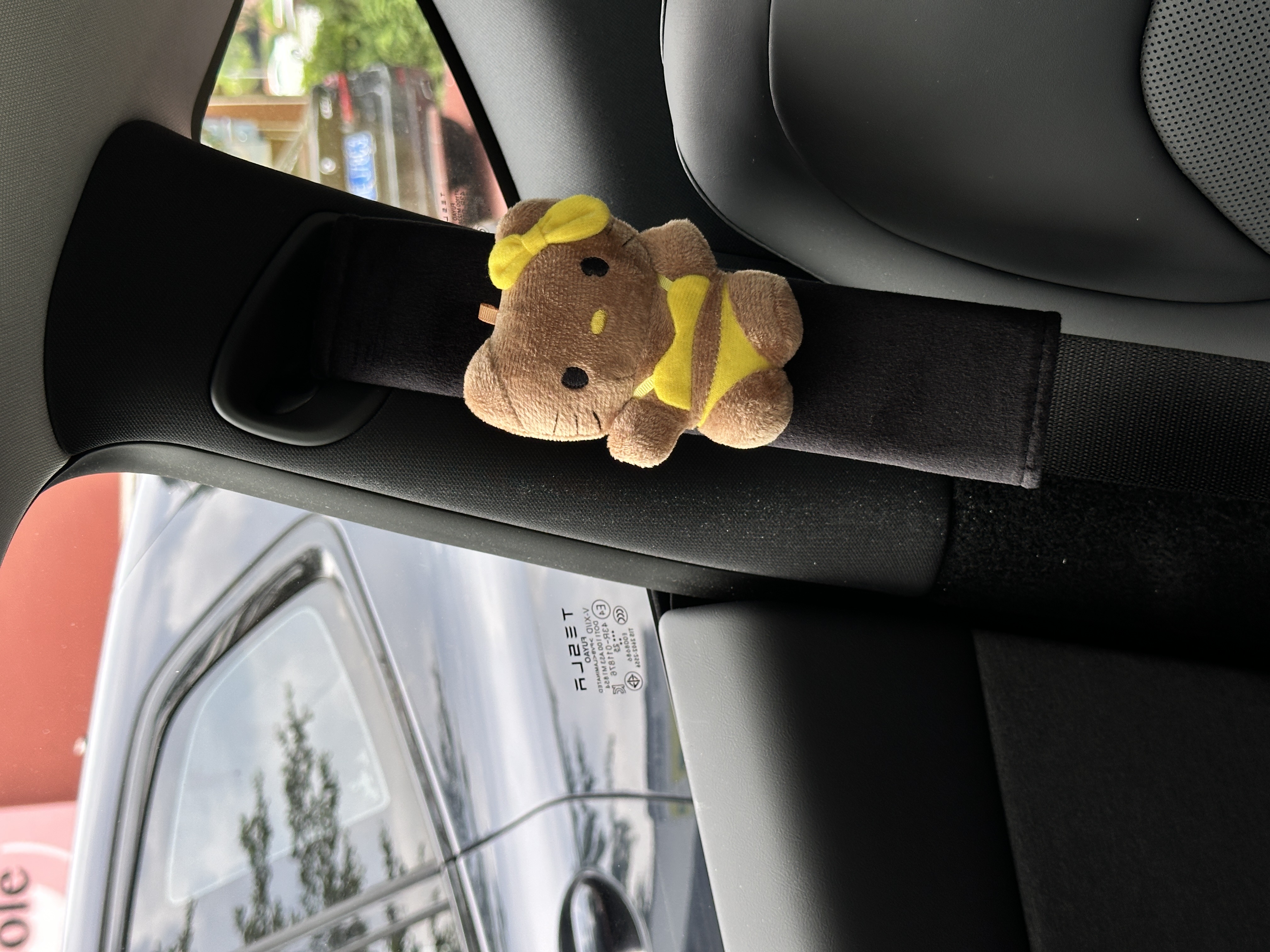 特斯拉毛胚装修🚗今日份可爱的kitty 买了特斯拉半个月要开始帮这毛坯房装修了
1️⃣最近top toy新出的夏日彩虹糖萌粒🍎
抽到了两只黑皮，坐着的也是超可爱
2️⃣安全带护肩套🎀
安全带有点刮脖子，套个护肩套舒服
#车载好物 #女生车内饰 #特斯拉内饰 #kitty #女孩子的车内饰 #一人一件车载好物 @卢雯雯