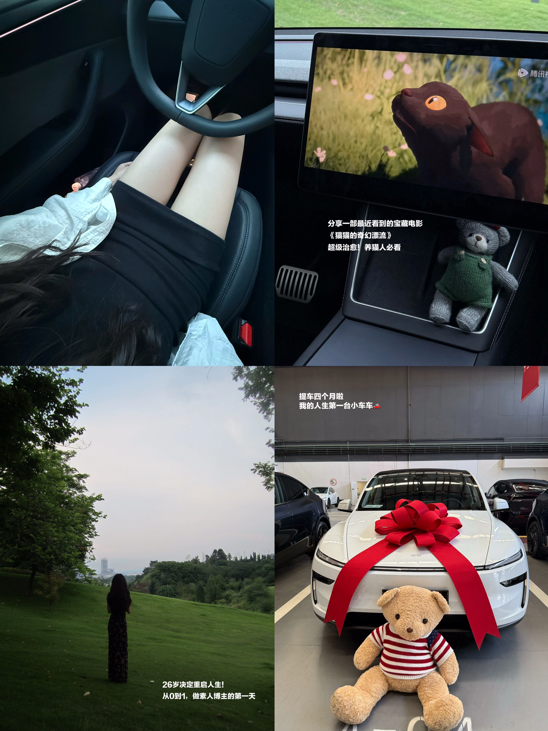 99年特斯拉女车主🚗人生第一辆Dream Car！ Hello大家好吖
欢迎来到鱼鱼🐟的碎碎念分享～
·
不知不觉，已经提车四个月啦🎉
做了四年小红🍠运营的我
突然想做博主，希望拥有一个属于自己的账号，于是便有了这个略显笨拙的开始…
👋之后会陆续跟大家分享我的生活碎片、车内好物、以及一些女性成长心得💡
·
今天想聊聊：
一个普通女生👧为什么会选择特斯拉焕新Y呢？
	
[一R]高颜值：相比于老款model Y的大眼睛我更偏向于焕新Y的贯穿式尾灯搭配漫反射设计，流线型的外观也显得更加成熟稳重。另外极简主义风格的内饰也很戳中我，虽是“毛胚房”却不失高级感！
	
[二R]好开好停：方向盘轻巧，三维实时建模也更加直观立体，能够精准的看到车辆的状态，刚拿到驾照的小白也能上手很快
	
[三R]安全第一：不管是网上的各大安全测评还是车辆的意外新闻报道，特斯拉的口碑在业内都口口相传，用料实在、主动避险、电池阻燃….都让人感到安心
	
[四R]符合预算：裸车价26.35w➕8000白色车漆 ，充电统计2025.5.1截止到目前总充电1190kWh，花费💰1834，节省了2707燃油费，总之电车性价比真的很高！
	
✍️最后，想对所有计划买车的女孩说：
不要被他人所定义“女生就适合开小轿车”，你喜欢的就是最好的‼️
	
✔️评论区留下你的理想车型，一起交流呀～
·
#汽车博主新人 #人生第一辆车 #适合女生开的车 #特斯拉焕新y #素人做博主的成长日记 #小红书成长笔记 #尝试做自媒体博主 #新人博主来报道 #新人polg博主 #开车当然要记录
@薯队长 @小红书成长笔记 @自由鱼